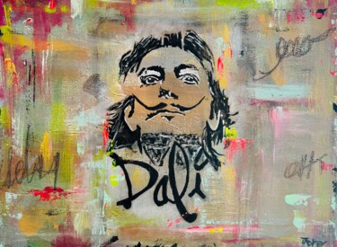 Painting titled "DALI" by Jerónimo Diaz, Original Artwork, Acrylic Mounted on Wood Stretcher frame