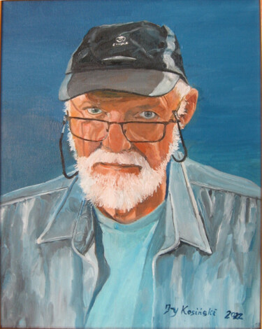 Картина под названием "Autoportret" - Jerzy Kosinski, Подлинное произведение искусства, Масло