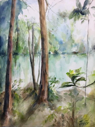 Peinture intitulée "Glimpse of Nature" par Jesline Er, Œuvre d'art originale, Aquarelle