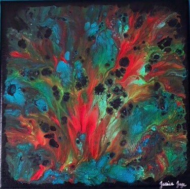 Painting titled "Enflammé" by Jessica Juge, Original Artwork, Acrylic