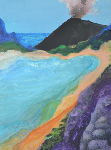 Pintura intitulada "Calm Bay" por Jessie Moerk Nee Hogg, Obras de arte originais, Acrílico
