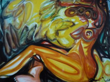 Peinture intitulée "Femme citrouille" par Jessuro, Œuvre d'art originale, Huile