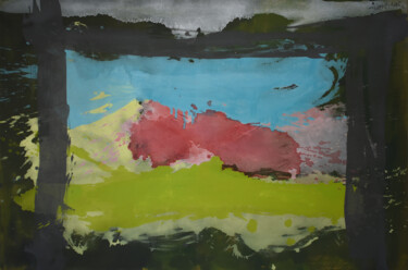 제목이 "Vistas a la bahía"인 미술작품 Jesús Movellán로, 원작, 아크릴 나무 들것 프레임에 장착됨