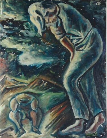 Pittura intitolato "atrapado" da Jesus Arroyo Valdes, Opera d'arte originale, Olio