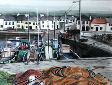 Painting titled "Port Magee" by Jean-Francois Jehl, Original Artwork, Watercolor Mounted on artwork_cat.