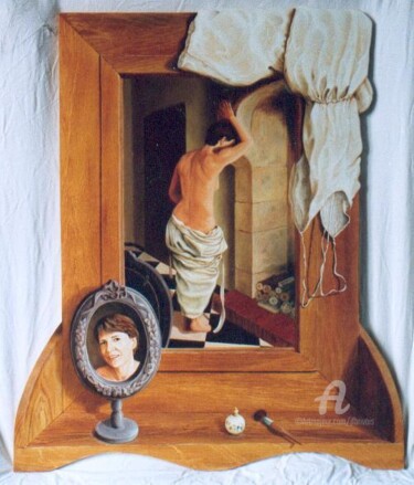 Schilderij getiteld "Jeux de miroirs" door Jean-François Brivois, Origineel Kunstwerk, Olie