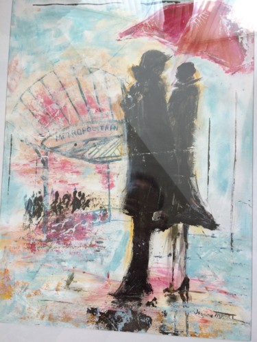 Painting titled "Paris Métropolitain" by Jeanne Thiriet, Original Artwork, Acrylic