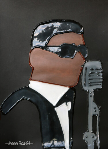 Peinture intitulée "Ray Charles painting" par Jhoan Roa, Œuvre d'art originale, Acrylique