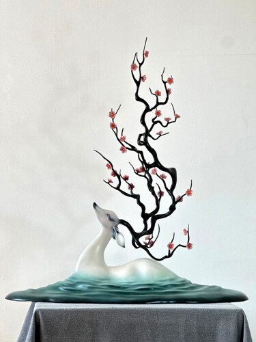 Escultura titulada "Enlivened Nature -I…" por Jiang Wang, Obra de arte original, Bronce