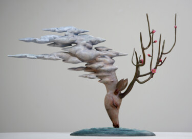 Scultura intitolato "Enlivened Nature -…" da Jiang Wang, Opera d'arte originale, Bronzo