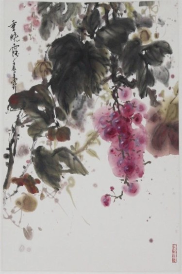 Pittura intitolato "垂晓露" da Zhen Jiang, Opera d'arte originale, Inchiostro