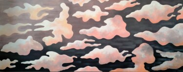 Schilderij getiteld "La course des nuages" door Jocelyne Deschamps-Kus, Origineel Kunstwerk, Acryl