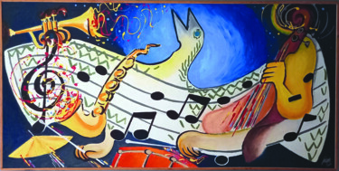 Painting titled "ORCHESTRA" by Jiem, Original Artwork, Acrylic