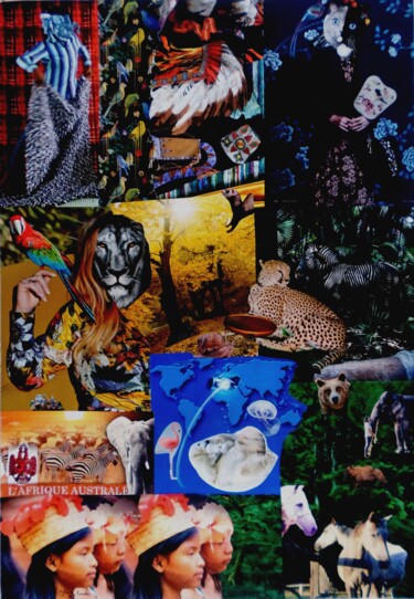 Collages titled "30 MILLIONS D'AMIS" by Jihène Bouden, Original Artwork, Collages