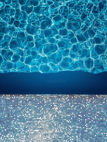 Digital Arts titled "Pool 01, 2024" by Jil Anders, Original Artwork, AI generated image Mounted on Other rigid panel