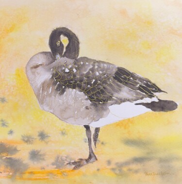 Schilderij getiteld "Canada goose" door Jill Correale Jill Simpson, Origineel Kunstwerk, Aquarel