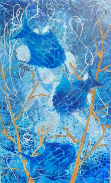 Painting titled "Box Jellyfish, Chir…" by Jill Carrott, Original Artwork, Acrylic