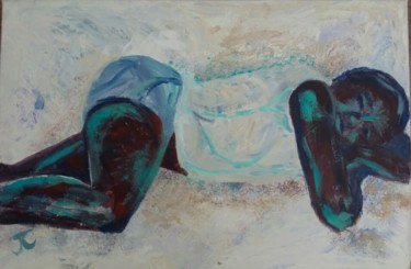 Schilderij getiteld "Resting" door Jill Carrott, Origineel Kunstwerk, Acryl