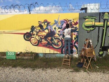 Fotografie getiteld "MOTO MURAL" door Jim Williams, Origineel Kunstwerk, Digitale fotografie