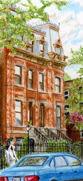 Pittura intitolato "Townhouse, 3rd Plac…" da Jim Fischer, Opera d'arte originale