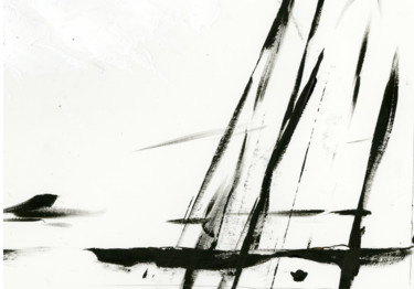 "Racing Yachts" başlıklı Tablo Jim Fischer tarafından, Orijinal sanat, Petrol