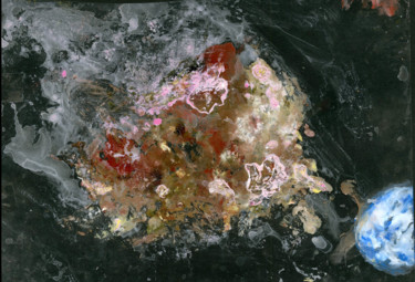 Картина под названием "Asteroid (full titl…" - Jim Fischer, Подлинное произведение искусства, Масло Установлен на картон