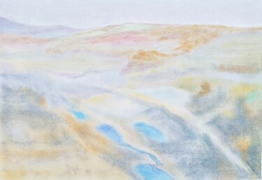 Peinture intitulée "Three pools" par Jingwen Tang, Œuvre d'art originale, Pastel