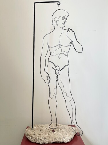 Sculptuur getiteld "Avide de David" door Jipedan, Origineel Kunstwerk, Aluminium Gemonteerd op Andere stijve panelen