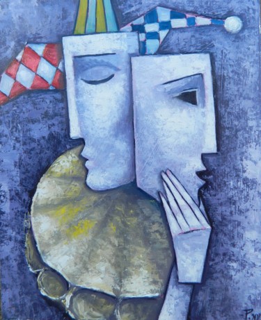 Peinture intitulée "CHEERFUL SADNESS" par Jiří Petr, Œuvre d'art originale, Huile