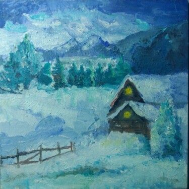 Pintura titulada "Winter picture" por Jiyonisus, Obra de arte original, Oleo