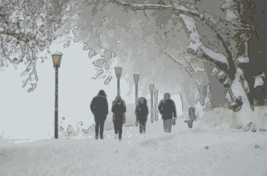 Digital Arts titled "A Walk In Winter" by Jack Cash Jr, Original Artwork, Digital Painting