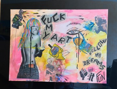 绘画 标题为“Fuck” 由Marie Chimay, 原创艺术品, 丙烯 安装在木质担架架上