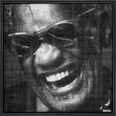 「Ray Charles」というタイトルの彫刻 Jm Collellによって, オリジナルのアートワーク, ステンレス鋼 artwork_cat.にマウント