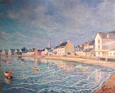 Malerei mit dem Titel "L'Île Tudy au solei…" von Jm Guenard, Original-Kunstwerk, Öl