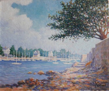 Painting titled "Sainte-Marine vue d…" by Jm Guenard, Original Artwork, Oil