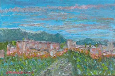 Pintura titulada "L’Alhambra de Grena…" por Jm Mariani, Obra de arte original, Oleo Montado en Bastidor de camilla de madera