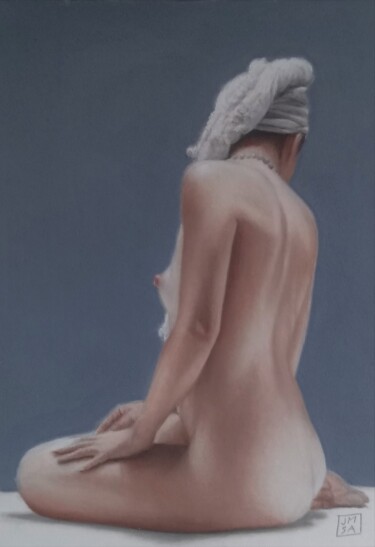 Malarstwo zatytułowany „Desnudo con turbante” autorstwa Jm Sa, Oryginalna praca, Pastel Zamontowany na Inny sztywny panel