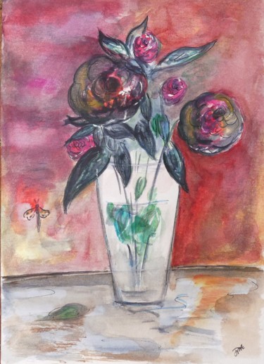 Peinture intitulée "Roses" par Jean-Marc Zabouri, Œuvre d'art originale