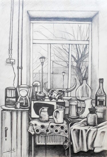 Dessin intitulée "Série l'atelier con…" par Jean-Michel Desterke, Œuvre d'art originale, Crayon