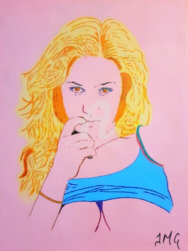 Картина под названием "Natasha" - Jmglyneart, Подлинное произведение искусства, Акрил Установлен на Деревянная рама для носи…