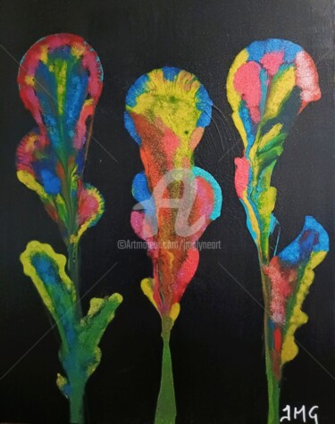 Malarstwo zatytułowany „Multicolored glitter” autorstwa Jmglyneart, Oryginalna praca, Akryl Zamontowany na Drewniana rama no…