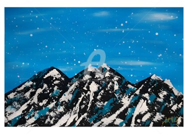 绘画 标题为“Les montagnes ennei…” 由Jmglyneart, 原创艺术品, 丙烯 安装在纸板上