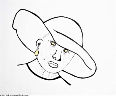 Rysunek zatytułowany „Woman in hat with g…” autorstwa Jmsbell, Oryginalna praca, Marker