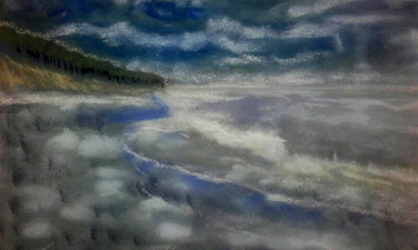 Painting titled "Pureté  entre ciel…" by Jean-Marc Subira, Original Artwork, Pastel