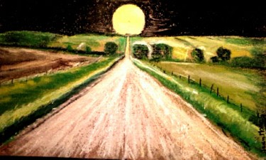 Peinture intitulée "Chemin vers l infini" par Jean-Marc Subira, Œuvre d'art originale, Pastel