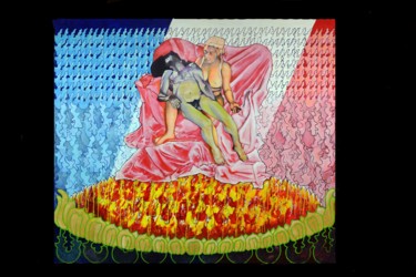 Картина под названием "Piéta ou la culture…" - Brasier Jeanoel, Подлинное произведение искусства, Масло