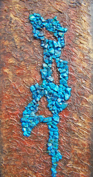 Malarstwo zatytułowany „Arroyo Azul IV” autorstwa Jo Moore, Oryginalna praca, Olej