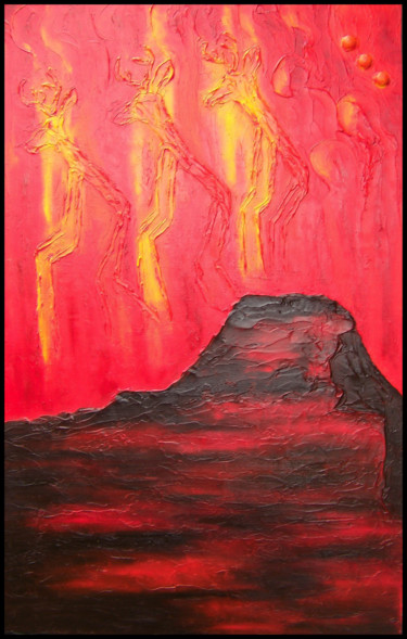 Malerei mit dem Titel "Orion's Gift at Faj…" von Jo Moore, Original-Kunstwerk, Öl