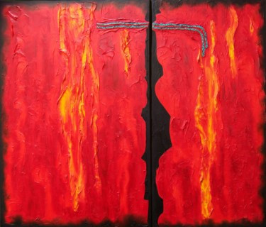 绘画 标题为“Repartee (diptych)” 由Jo Moore, 原创艺术品, 油