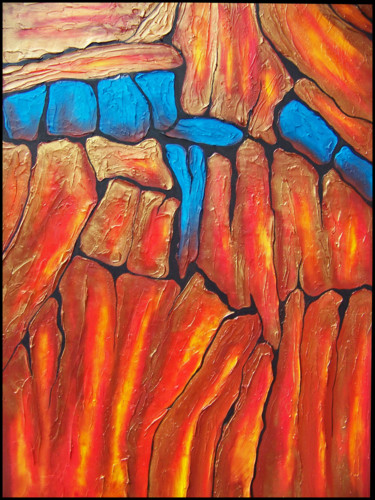 Painting titled "Ancient Rhythms" by Jo Moore, Original Artwork, Oil
